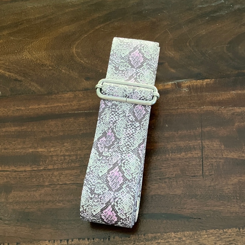 Baggalini Pink and Gray Snake Print Bag Starp